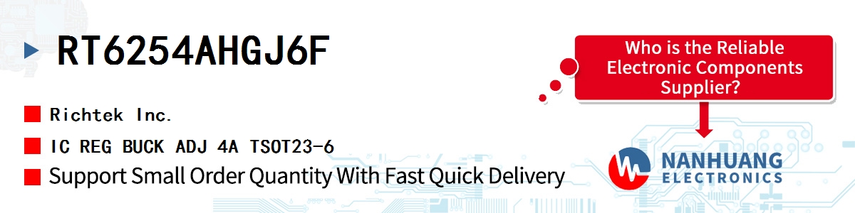 RT6254AHGJ6F RICHTEK IC REG BUCK ADJ 4A TSOT23-6
