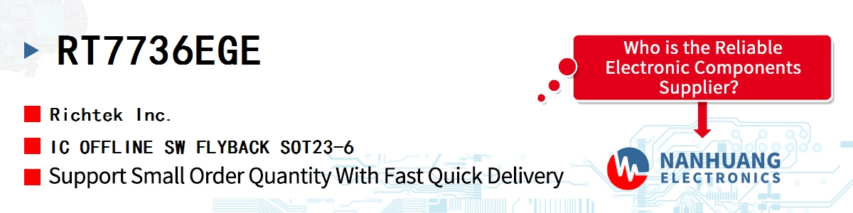 RT7736EGE RICHTEK IC OFFLINE SW FLYBACK SOT23-6