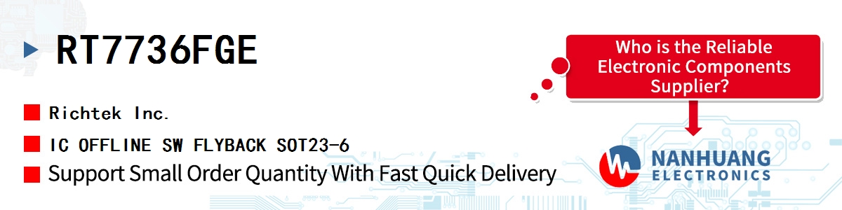RT7736FGE RICHTEK IC OFFLINE SW FLYBACK SOT23-6