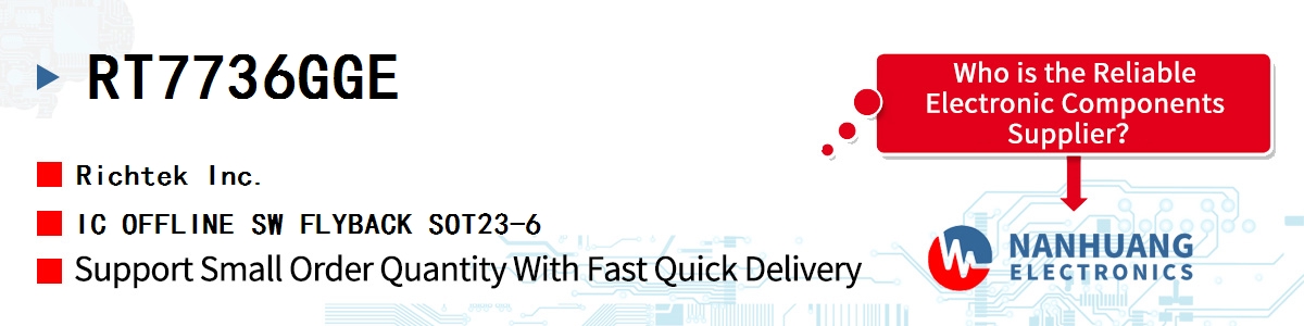 RT7736GGE RICHTEK IC OFFLINE SW FLYBACK SOT23-6