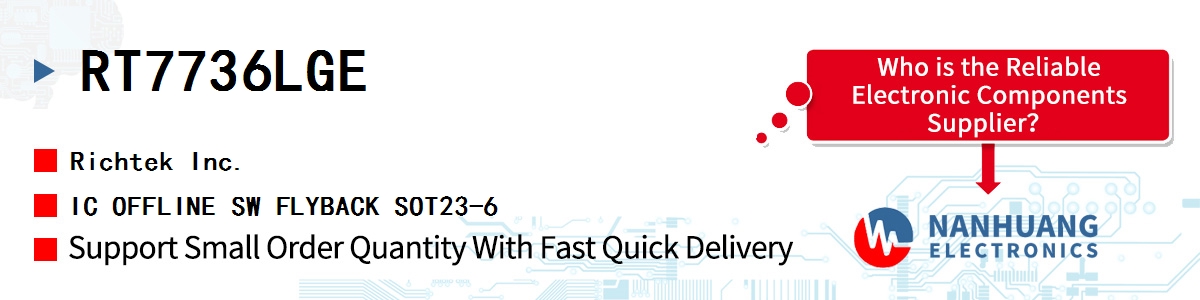 RT7736LGE RICHTEK IC OFFLINE SW FLYBACK SOT23-6