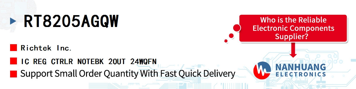 RT8205AGQW RICHTEK IC REG CTRLR NOTEBK 2OUT 24WQFN