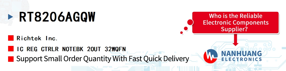 RT8206AGQW RICHTEK IC REG CTRLR NOTEBK 2OUT 32WQFN