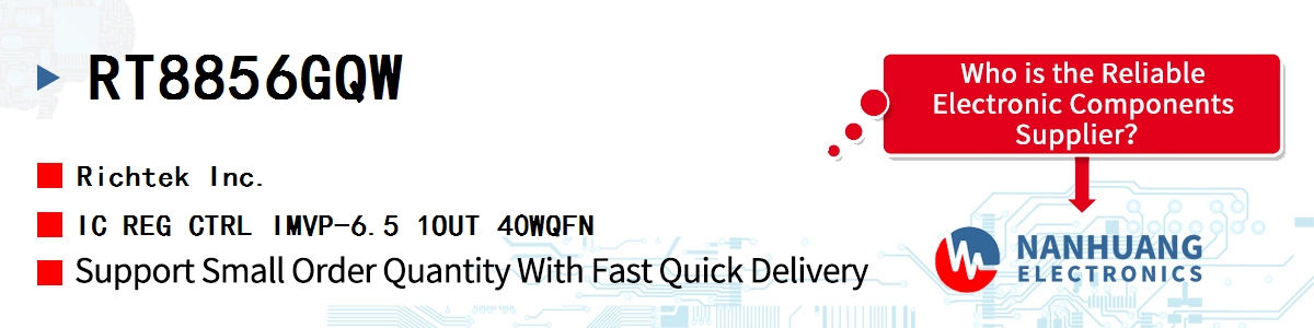 RT8856GQW RICHTEK IC REG CTRL IMVP-6.5 1OUT 40WQFN