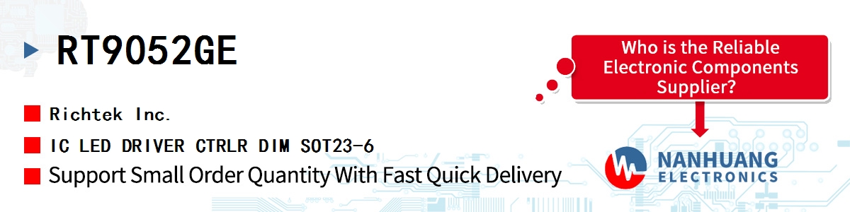 RT9052GE RICHTEK IC LED DRIVER CTRLR DIM SOT23-6