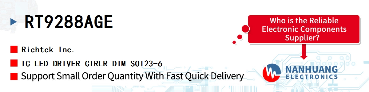 RT9288AGE RICHTEK IC LED DRIVER CTRLR DIM SOT23-6