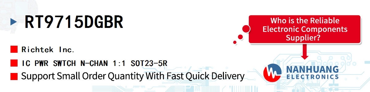 RT9715DGBR RICHTEK IC PWR SWTCH N-CHAN 1:1 SOT23-5R