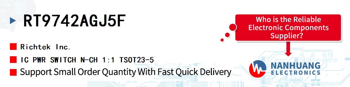 RT9742AGJ5F RICHTEK IC PWR SWITCH N-CH 1:1 TSOT23-5