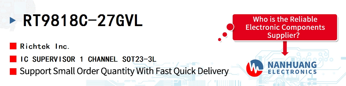 RT9818C-27GVL RICHTEK IC SUPERVISOR 1 CHANNEL SOT23-3L